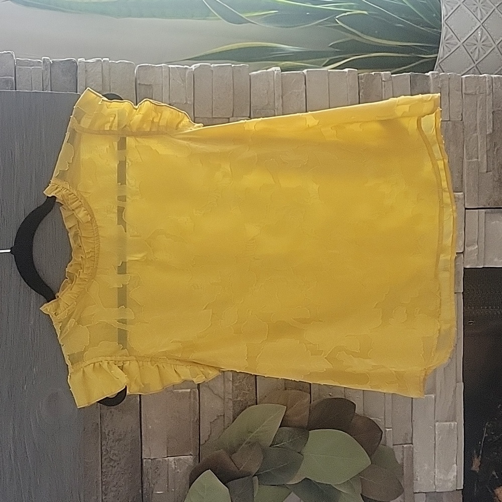 Mustard Yellow Sheer Top